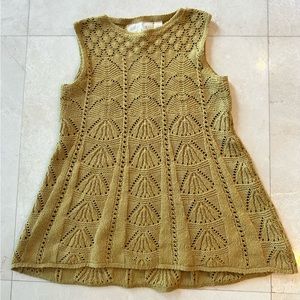 Anthropologie Angel Of The North sleeveless crochet knit sweater top